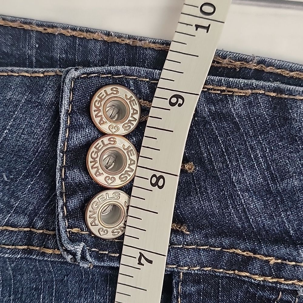 Angels Bermuda blue denim stretch jean shorts Women's Size 16 - Picture 12 of 13